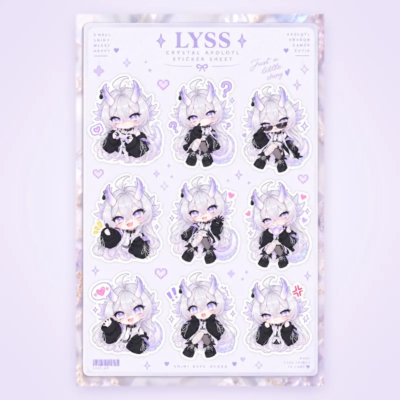 Стикеры A5 — лист с девятью чиби Lyss